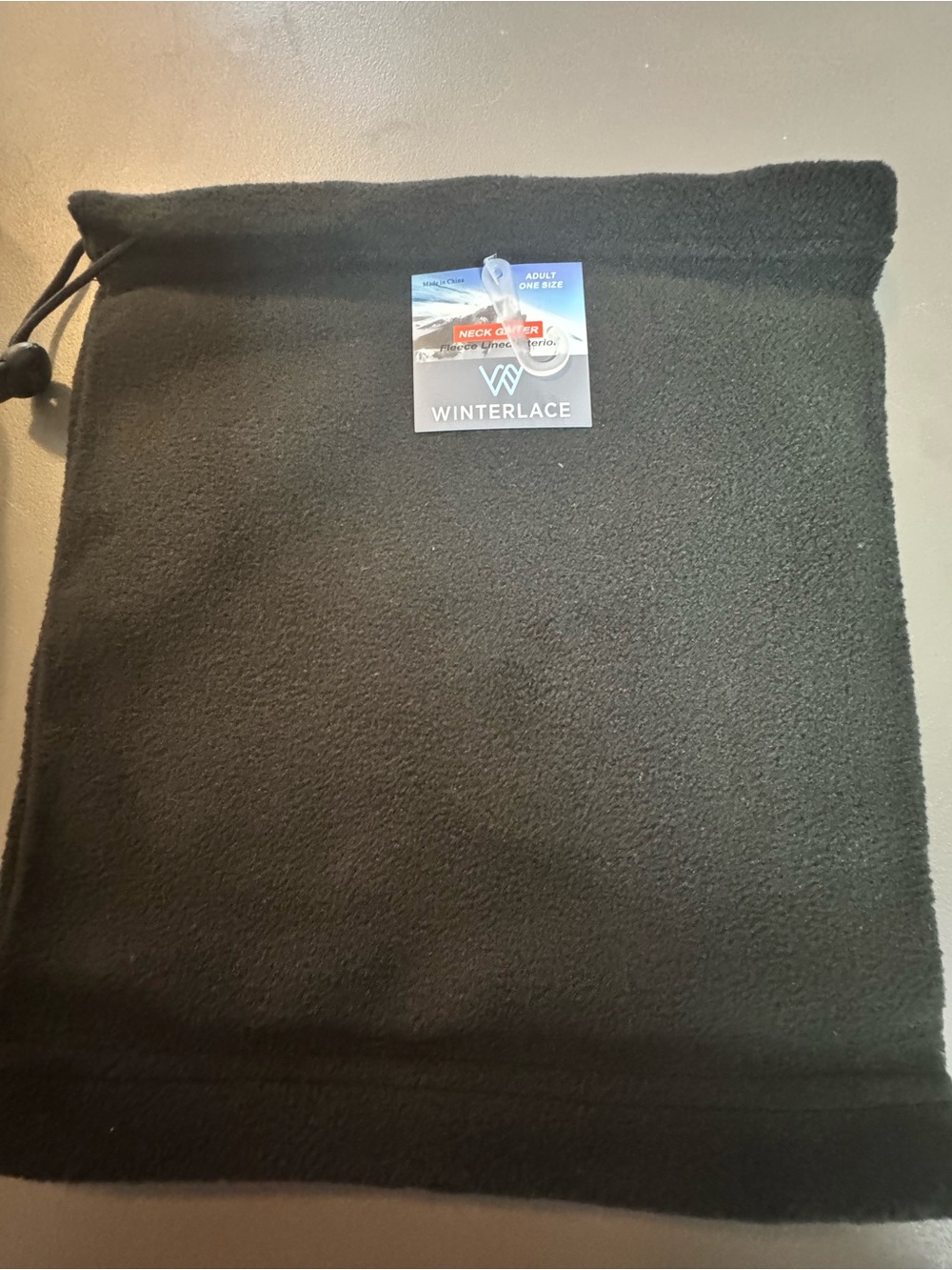 Winterlace Men's Navy Fleece Neck Warmer with Drawstring